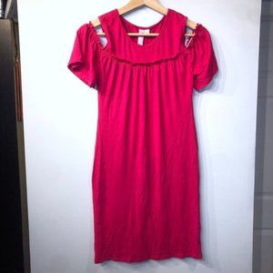 Francesca's Collections alya Cold Shoulder Pink Mini Dress Small Womens Kerria